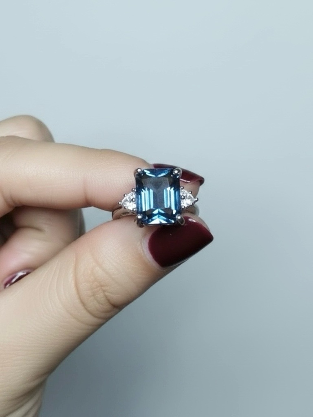 STERLING SILVER LONDON BLUE RING - Picture 3 of 7